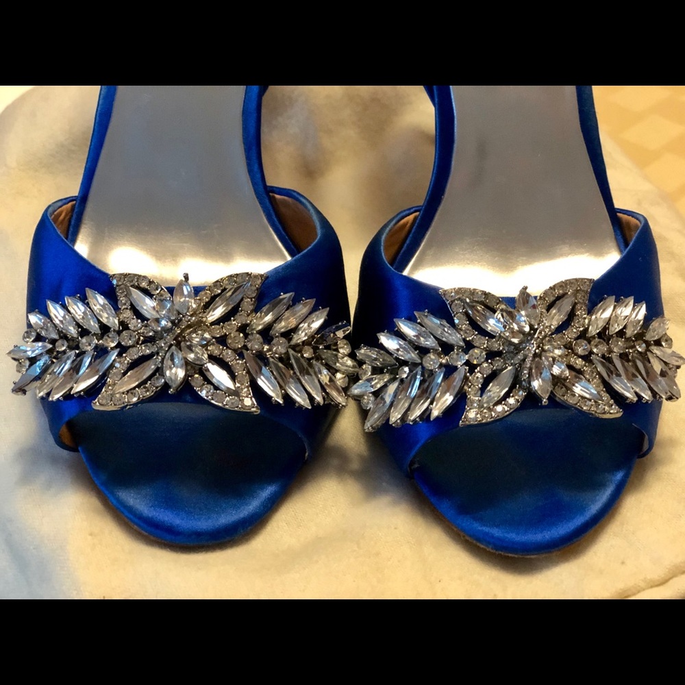Badgley Mischka Royal Blue Satin shoes